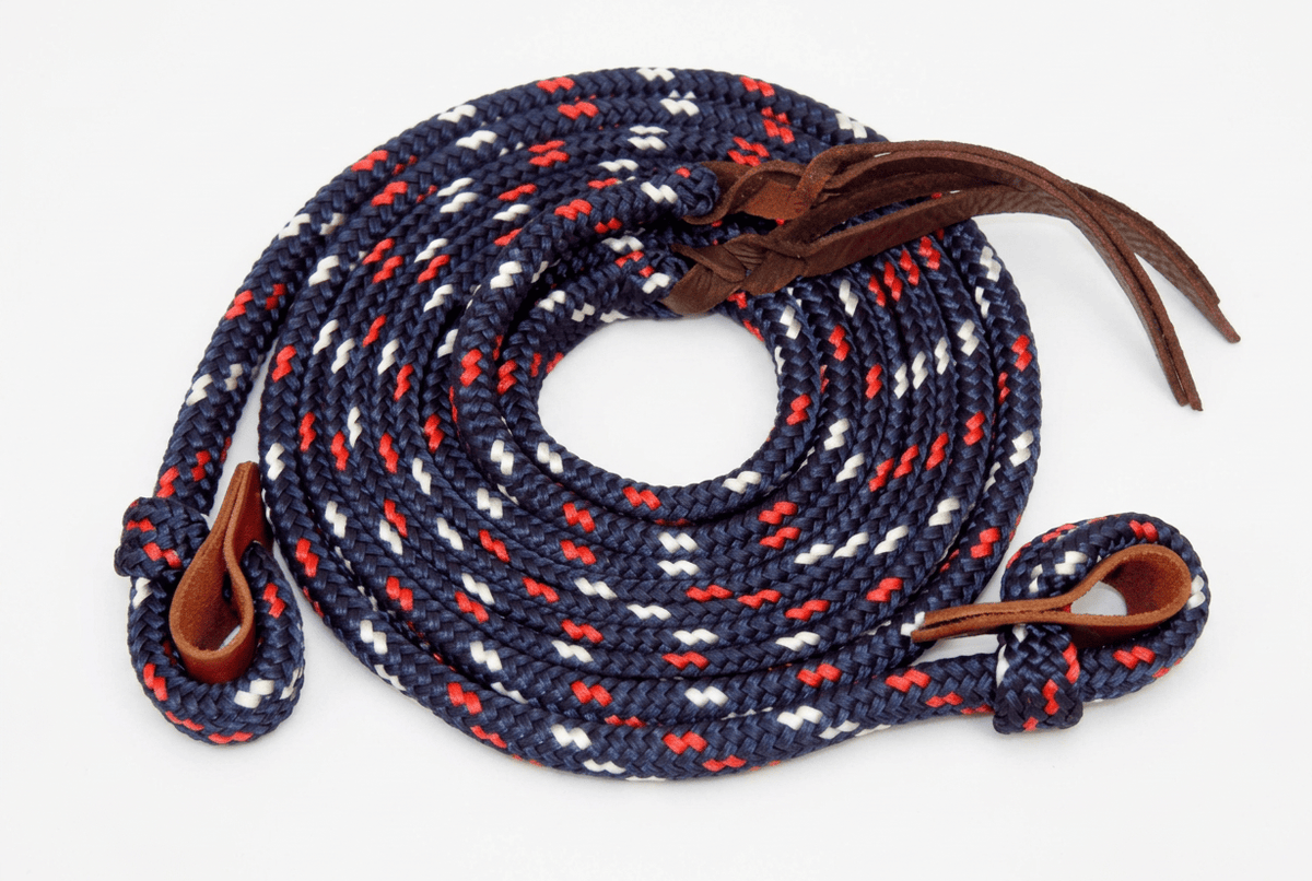 Toowoomba Saddlery Reins Navy/Red/White Toowoomba Saddlery Pro Series Campdraft Reins