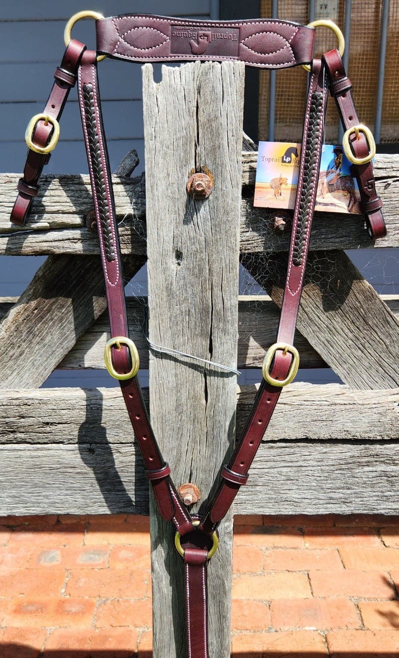 Top Rail Equine Breastplates & Martingales Cob Toprail Equine Breastplate with Dark Contrast Plait (BP-001-CP-GT-C)