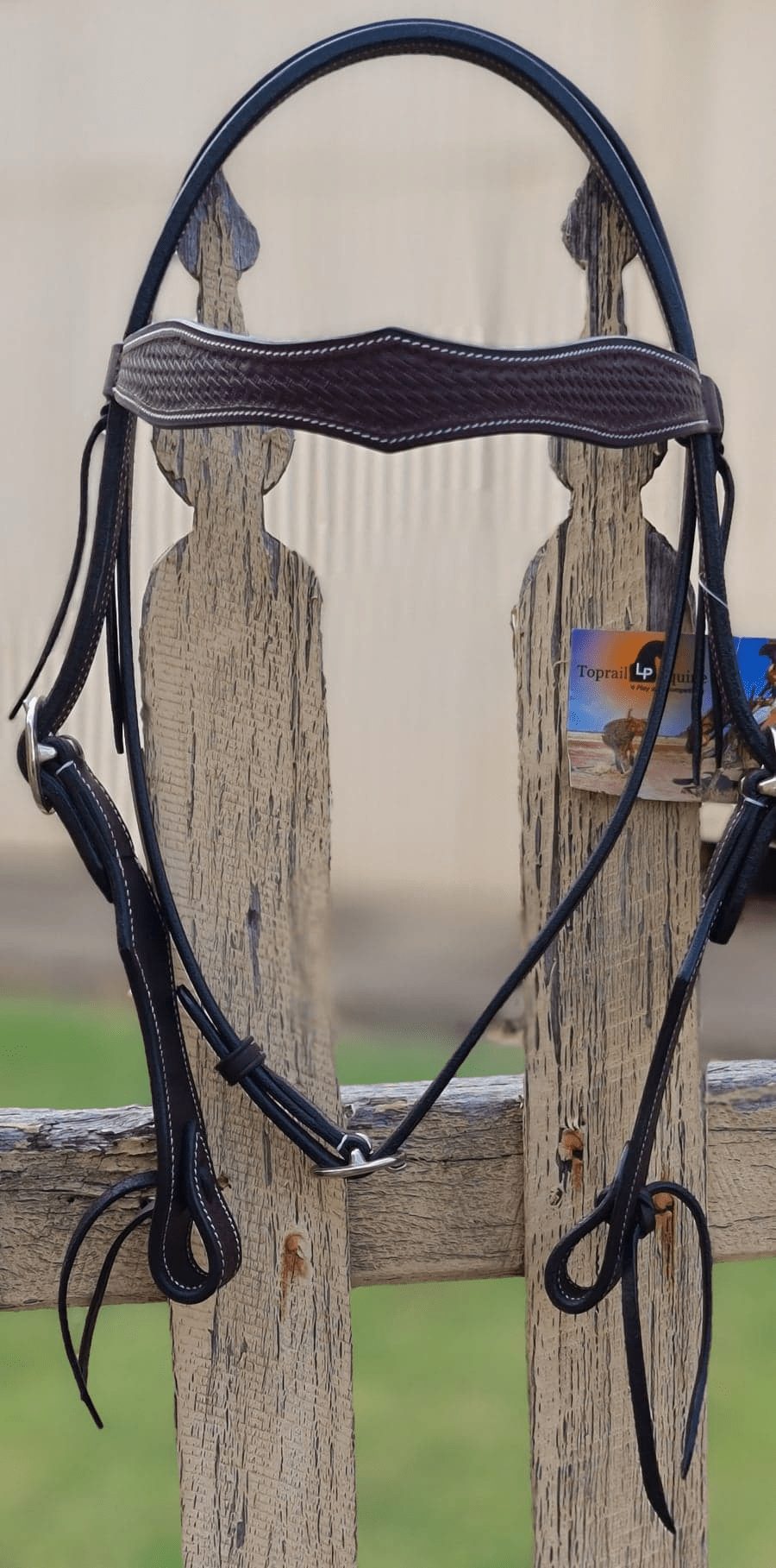Top Rail Equine Bridles Full / Tan Toprail Bridle Daimond Western with Basket Tooling (2902A)