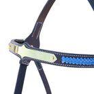 Toprail Bridles Cob Toprail Bridle Diamond Brass Show Plate Blue Plait (HS-522_RB-HB)