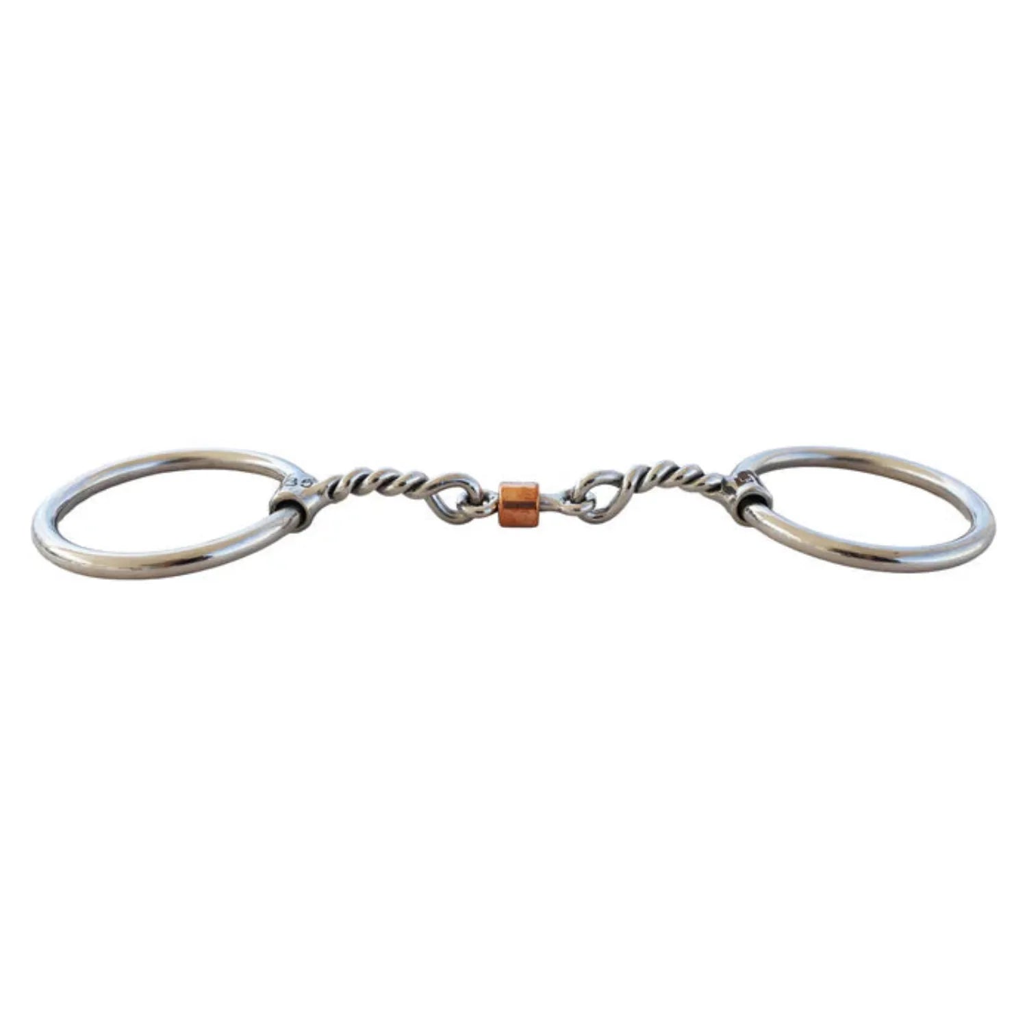 Toprail Equine Bits Full/13.5cm Toprail Equine Loose Ring Snaffle Twisted with Copper Roller