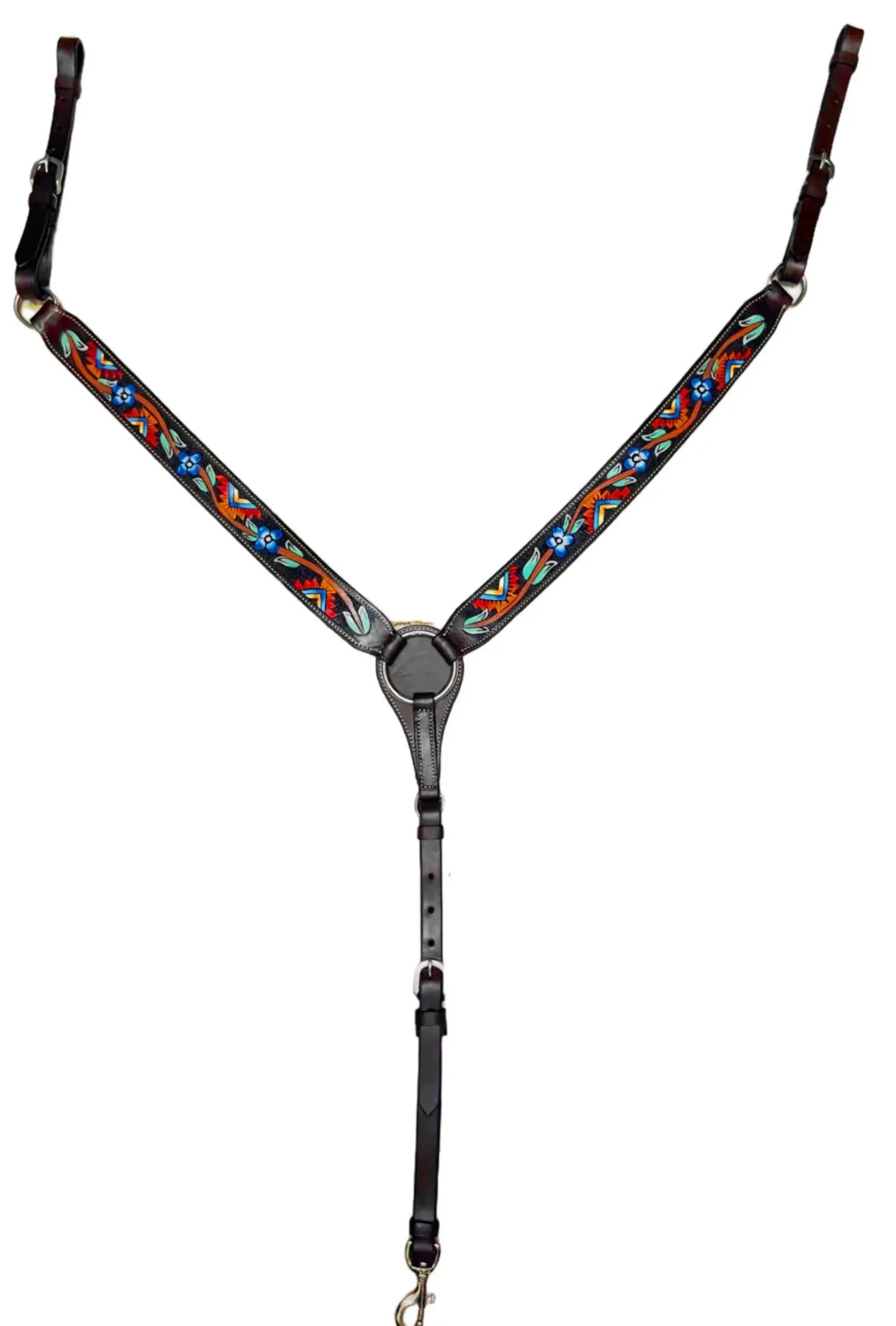 Toprail Equine Breastplates - Martingales Cob/Full Toprail Equine Breast Collar Aztec Vine
