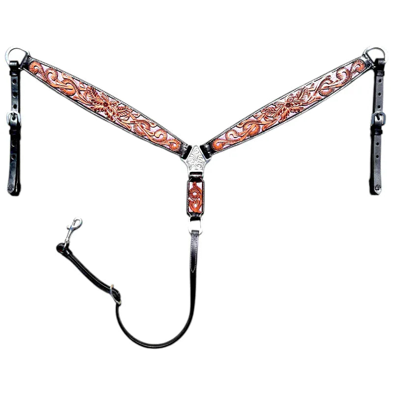 Toprail Equine Breastplates - Martingales Cob/Full Toprail Equine Breast Collar Two-Toned with Pink Glitter Inlay