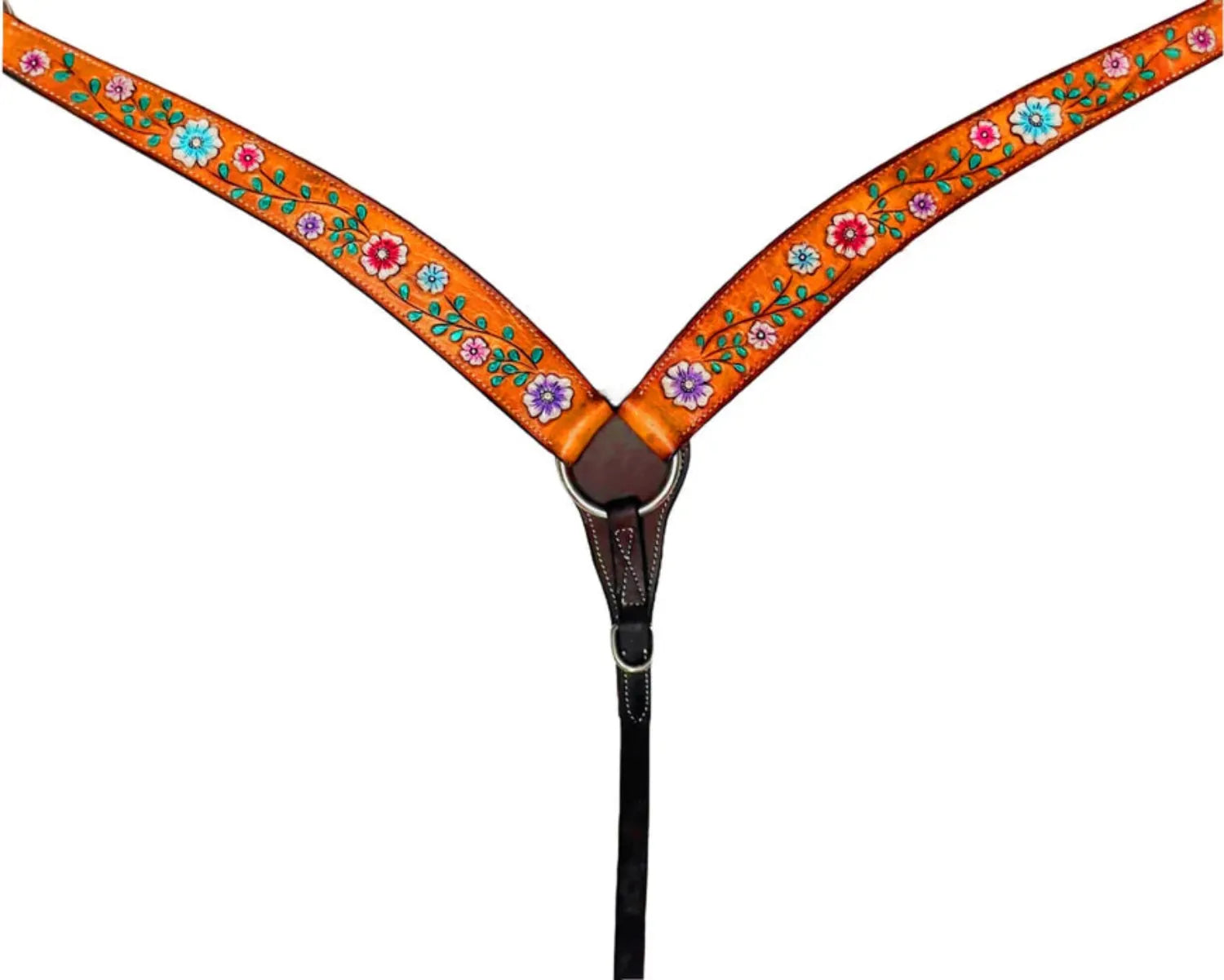 Toprail Equine Breastplates - Martingales Cob/Full Toprail Equine Breastplate Floral Vine