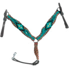 Toprail Equine Breastplates - Martingales Cob/Full / Turquoise Toprail Equine Breast Collar Turquoise Wool Cord