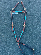 Toprail Equine Breastplates & Martingales Cob/Full / Turquoise Toprail Equine Breastplate The Cassidy Cross Stitch