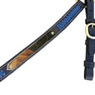 Toprail Equine Breastplates - Martingales Cob / Havana Brown Toprail Equine Breastplate Show with Brass Plaque & Royal Blue Plait