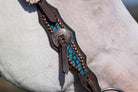 Toprail Equine Bridles Cob/Full Toprail Equine Bridle Dundee Turquoise Croc One Ear