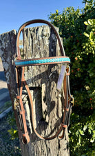 Toprail Equine Bridles Cob/Full / Turquoise Toprail Equine Bridle Cassidy Crossstitch