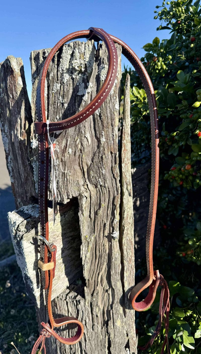Toprail Equine Bridles Toprail Equine Bridle One Ear with Rawhide Keepers & Pineapple Ends