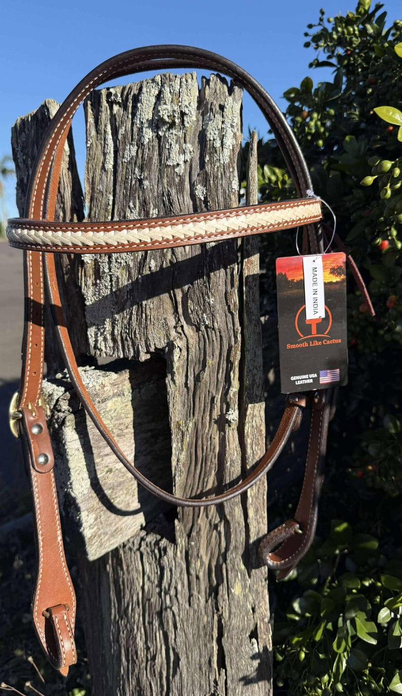 Toprail Equine Bridles Toprail Equine Bridle Rawhide Plait with Quick Release