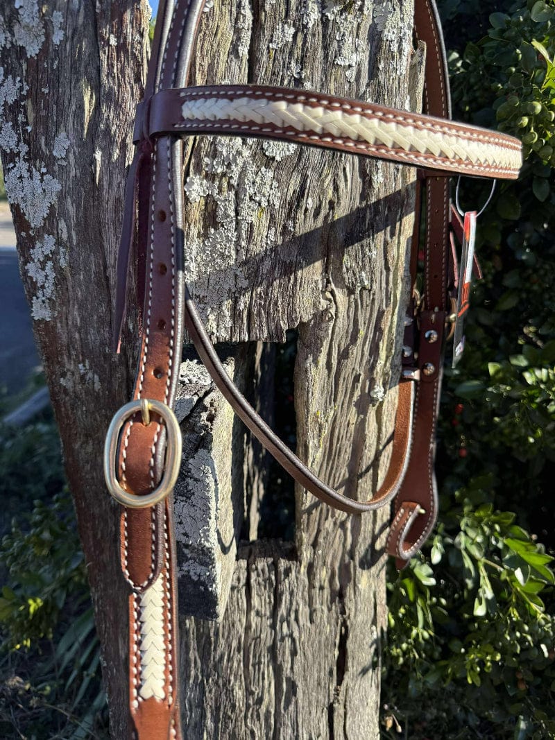 Toprail Equine Bridles Toprail Equine Bridle Rawhide Plait with Quick Release