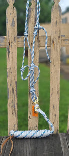 Toprail Equine Halters Blue/White Fleck Toprail Equine Halter & Lead Set Marine Rope