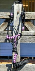 Toprail Equine Halters Purple/Black Toprail Equine Halter & Lead Set Braided Noseband