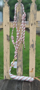 Toprail Equine Halters Red/White Fleck Toprail Equine Halter & Lead Set Marine Rope