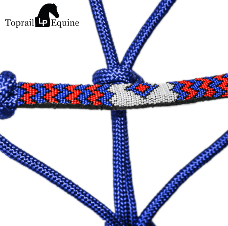 Toprail Equine Halters Royal Blue Toprail Equine Halter & Lead with Navaho Braided Noseband