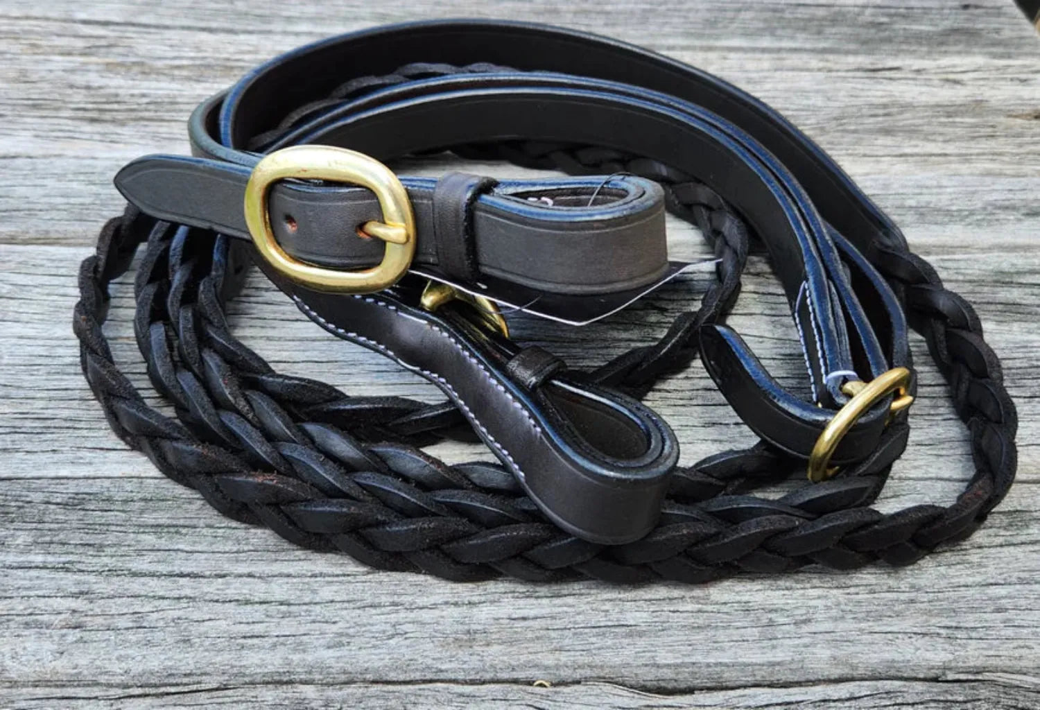 Toprail Equine Reins 5ft6 / Havana Brown Toprail Equine Reins Secret Plait Joined