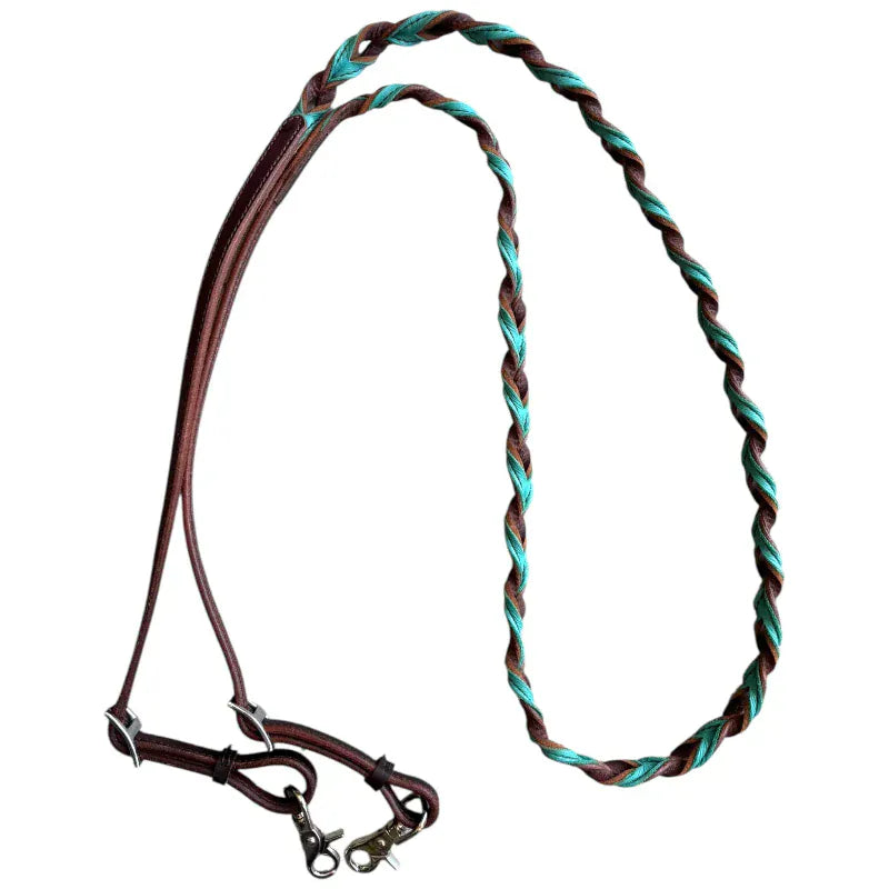 Toprail Equine Reins Turquoise Toprail Equine Reins Barrel/Roper Blood Knot