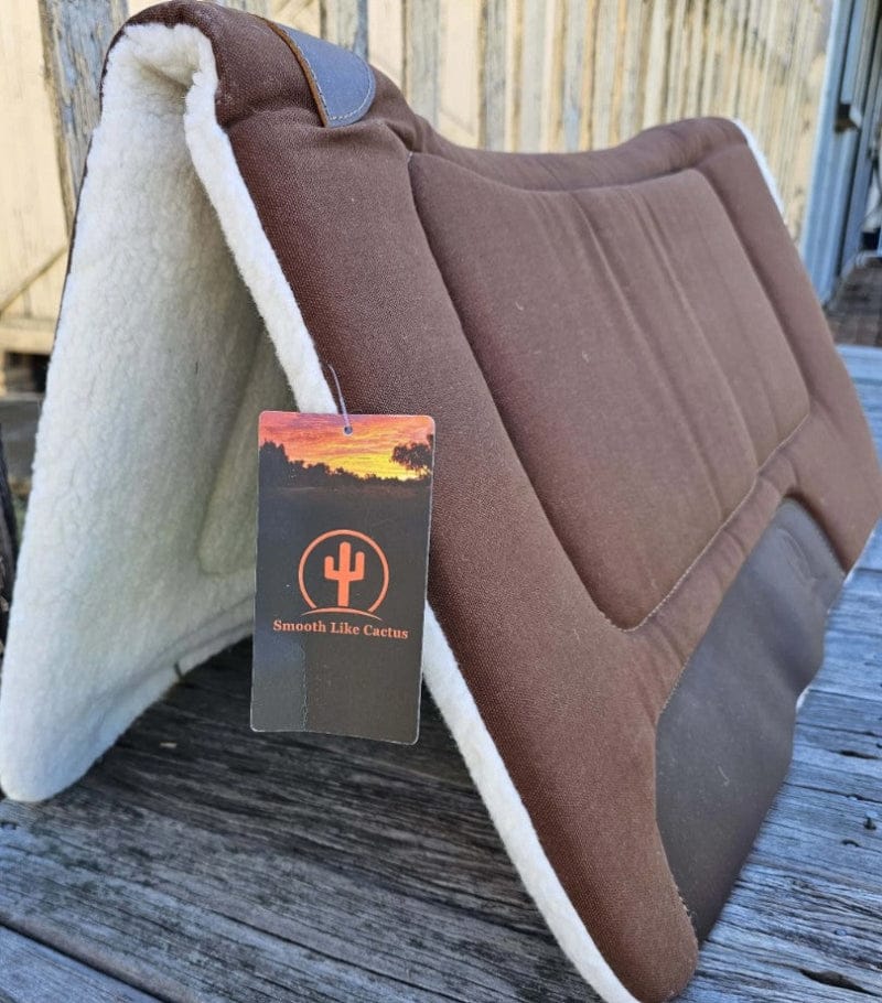Toprail Equine Saddle Pads Western 32x32in / Brown Toprail Equine Saddlepad Canvas Top with Merino Fleece