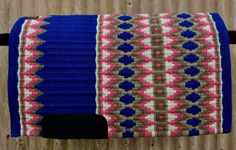 Toprail Equine Saddle Pads Western 34x32in / Blue Toprail Equine Saddle Pad Wool Show - Bella