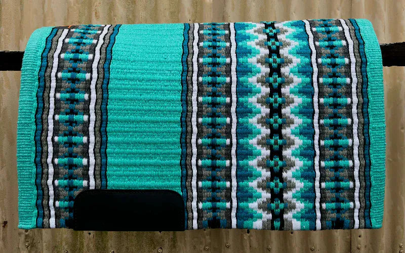 Toprail Equine Saddle Pads Western 34x32in / Minty Toprail Equine Saddle Pad Wool Show - Minty