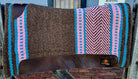 Toprail Equine Saddle Pads Western 34x36 Toprail Equine "BURTON" Contoured Western Show Saddle Pad Brown, Pink, Teal