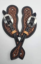 Toprail Equine Spur Straps Mens Toprail Equine Spur Straps Tooled & Stamped
