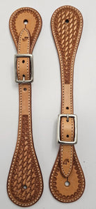 Toprail Equine Spur Straps Toprail Equine Spur Straps Basket Stamped Straight