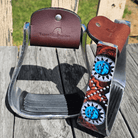 Toprail Equine Stirrups Toprail Equine Oxbows Printed Conchos with Rubber Grip