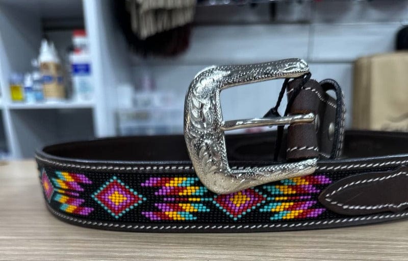 Toprail Equine Womens Belts 30in Toprail Equine Belt Womens Arizona Bright Beaded