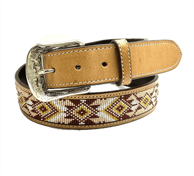 Toprail Equine Womens Belts 30in Toprail Equine Belt Womens Desert Sandy Beaded