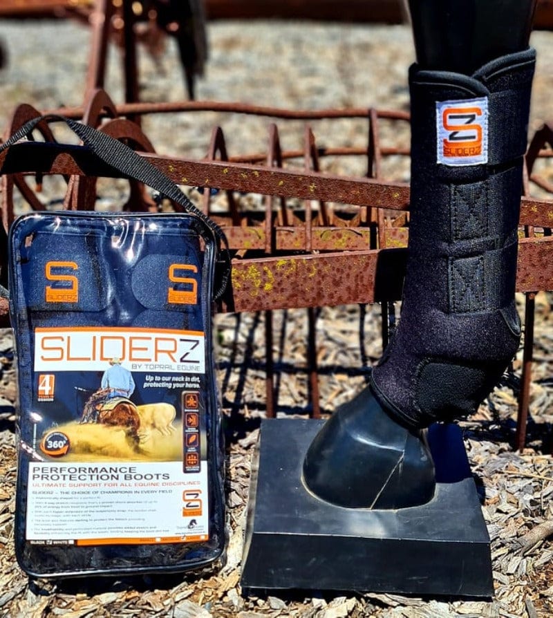 Toprail Horse Boots & Bandages Medium / Black Toprail Sliderz Hind Protection Boots (PPB-SZ-M-W-H)