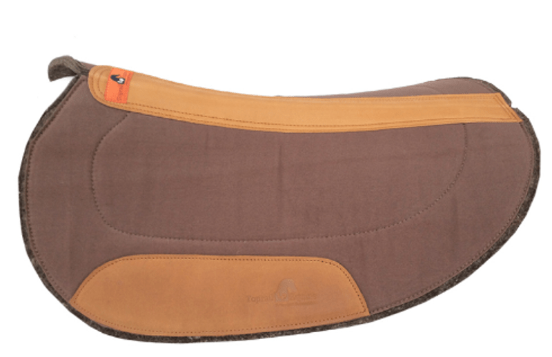 Toprail Saddle Pads Western 12mm / Brown Toprail Oval Challenge / Barrel Race Pad