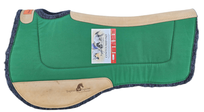 Toprail Saddle Pads Western 12mm / Green Toprail Contoured Wool Felt Pad