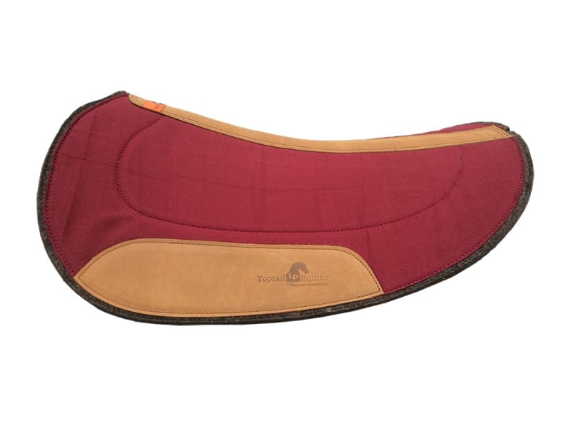 Toprail Saddle Pads Western 12mm / Maroon Toprail Oval Challenge / Barrel Race Pad