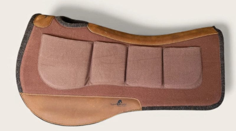 Toprail Saddle Pads Western 28x30 Toprail Contoured Pad with Shims Chcoloate Brown