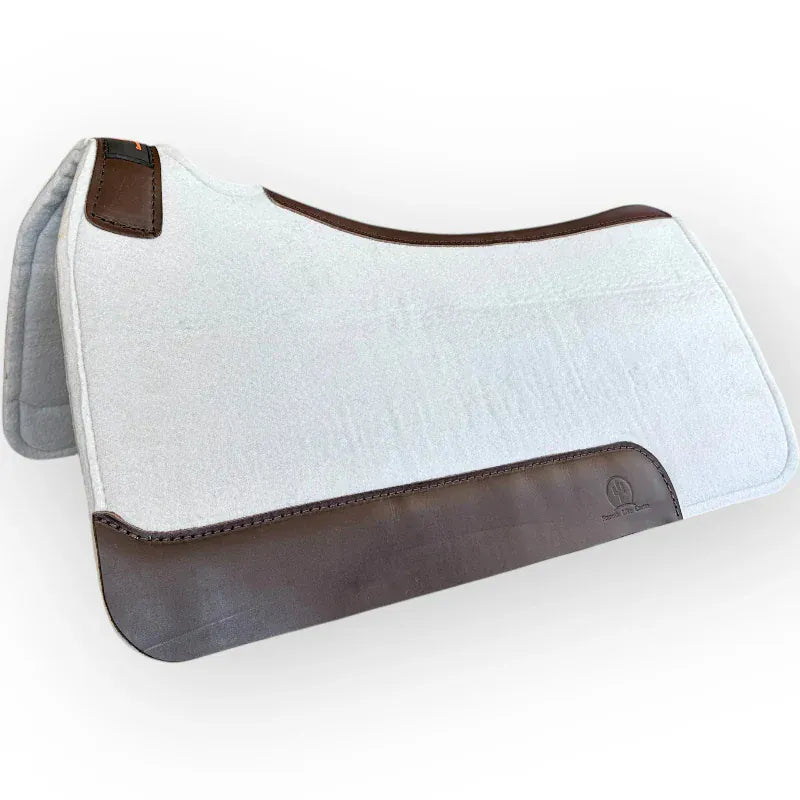 Toprail Saddle Pads Western White Toprail Koda Felt Contoured Pad (SLC-PAD-321)