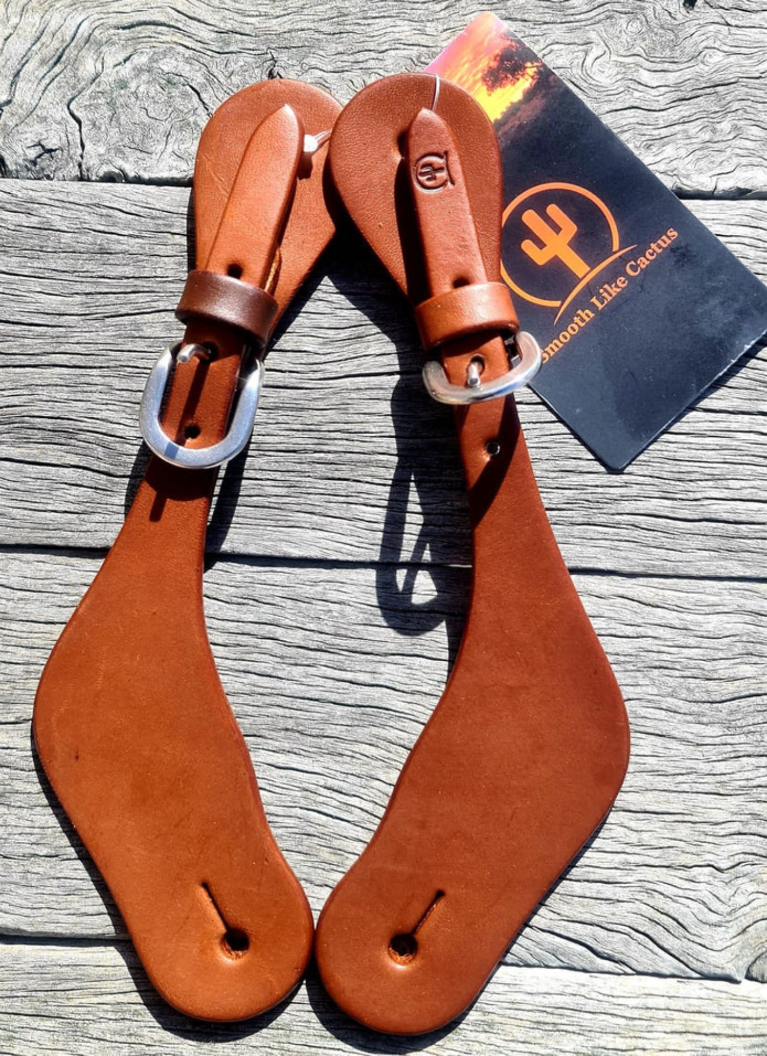 Toprail Spur Straps Ladies Toprail Spur Straps Ladies Herman Oak Shaped (SPS-8652L)