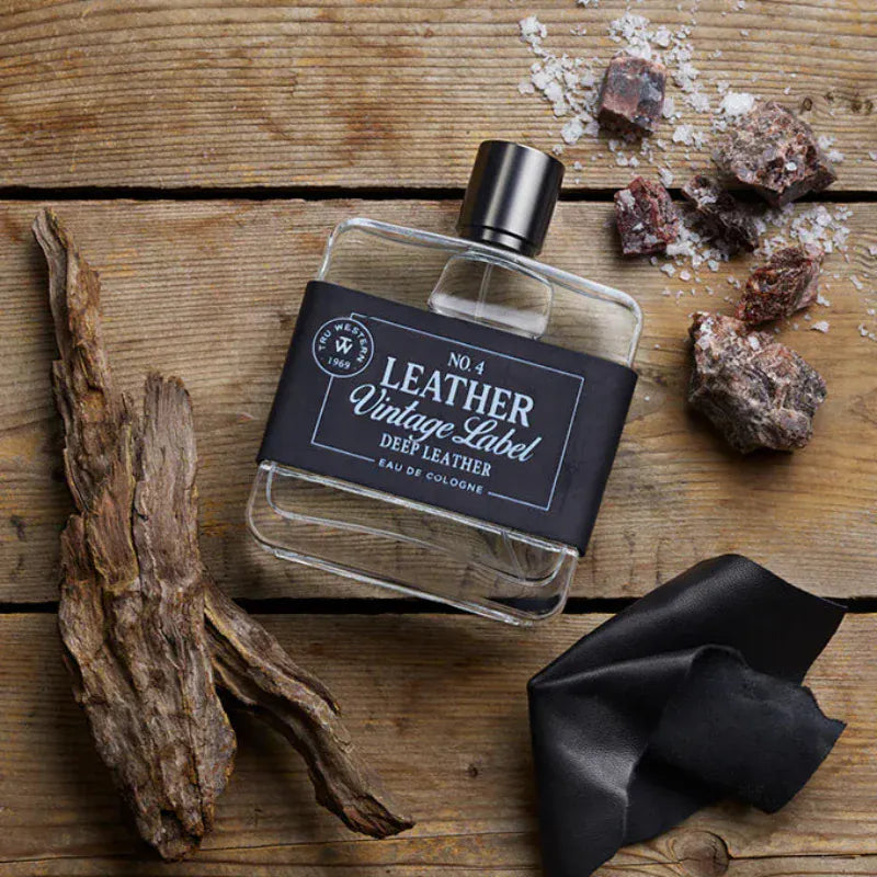 Tru Western Perfume - Cologne 100ml Tru Western Cologne Mens Leather Vintage Label No.4 Deep Leather