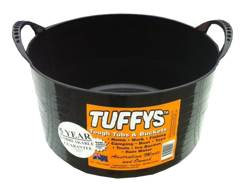 Tuffy Stable & Tack Room Accessories 14L / Black Tuffys Unbreakable Tubs 14L (LOCAL PICKUP ONLY)