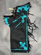 WDS Saddlery Rodeo Equipment Black/Turquoise WDS Saddlery Chaps Pro Rodeo Youth