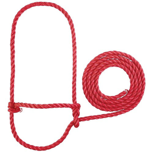 Weaver Cattle Products Red Weaver Poly Rope Cattle Halter with Lead