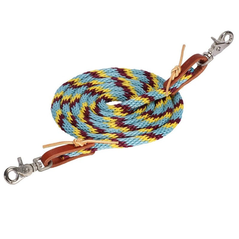 Weaver Reins 8ft / Plum/Blue/Gold Weaver Poly Roper Rein (WEA35-2027)