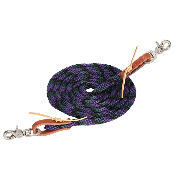 Weaver Reins 8ft / Purple/Hunter Green Weaver Poly Roper Rein (WEA35-2027)