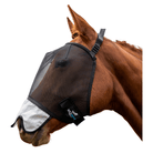 Wild Horse Fly Masks - Bonnets Small Pony Wild Horse Insect Control Black Mesh Fly Veil with ripstop nose (FV3)