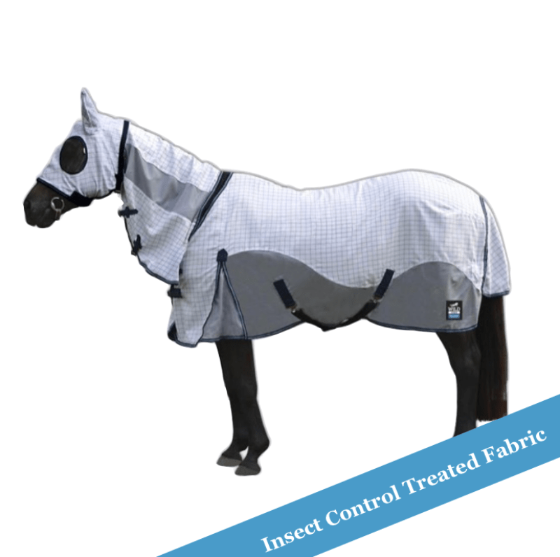 Wild Horse Summer Horse Rugs 4ft9 Wild Horse Insect Control Duo Combo with Hood & Ears