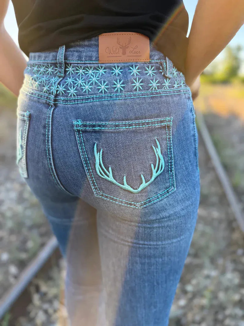 Wild Lace Womens Jeans 23x34 Wild Lace Trouser Jeans Womens High Rise Baroness