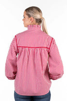 Wisteria Lane Womens Shirts Wisteria Lane Top Womens Cerise Gingham