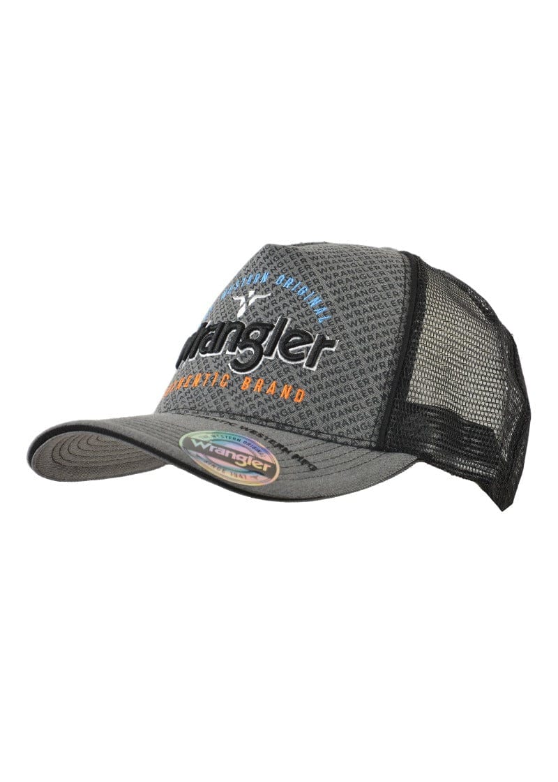 Wrangler Caps Charcoal Marle Wrangler Cap Bridge Hi-Profile Trucker