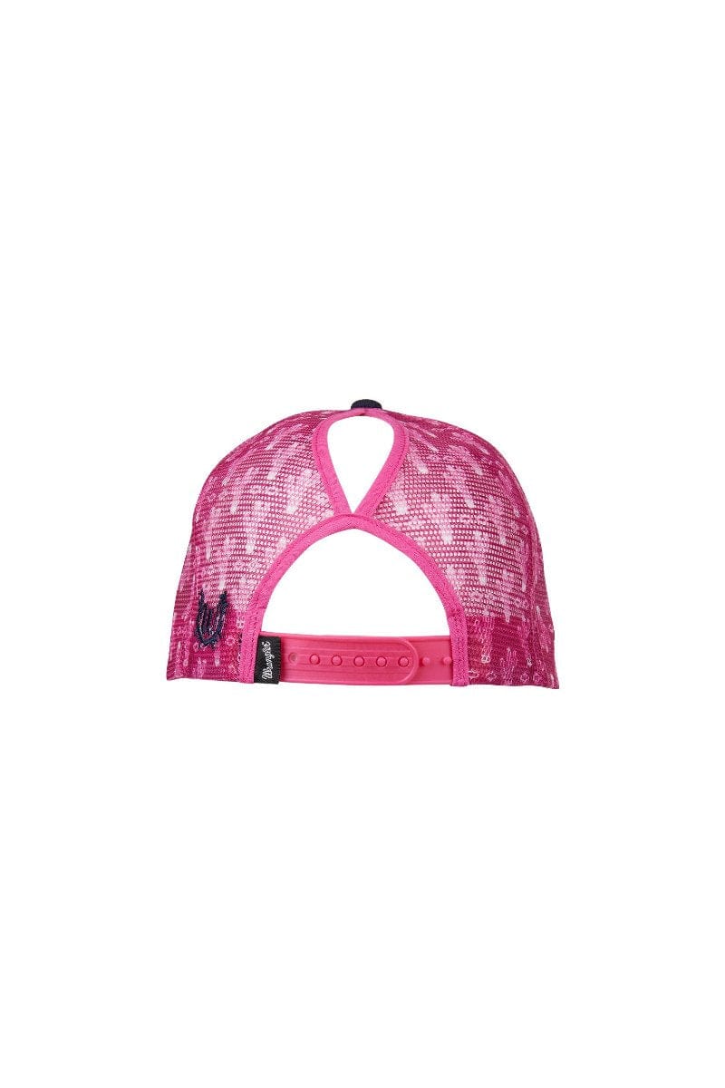 Wrangler Caps Navy/Pink Wrangler Cap Elsa Ponytail Trucker